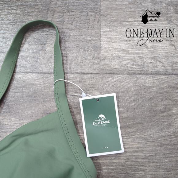 Eomenie Cross Front Cut Out One Piece Swimsuit Size L - Picture 3 of 6